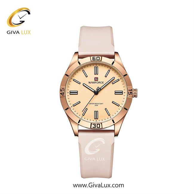 ساعت مچی اورجینال زنانه-اسپرت ناوی فورس|Naviforce|نوی فورس|نیوی فورس طلایی | رزگلد| رزگلد| کد رفرنس NF5041